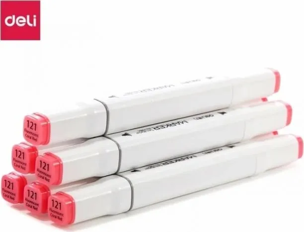 DELI SKETCH MARKER ME COPE FLUORESCENT CORAL RED - 1