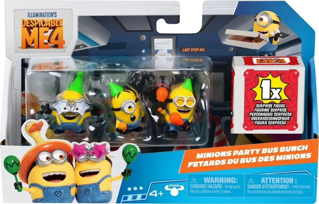 Despicable Me 4 Minions Party Bus Bunch 4 Figure Pack - 2