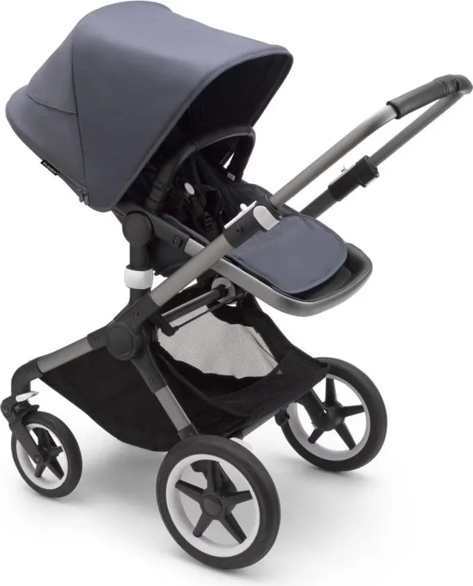 Bugaboo fox 3 carrycot and stroller with graphite frame, stormy blue fabrics and canopy - 3