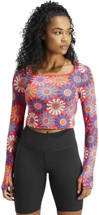 Bluzë sportive Adidas Farm Crop LS IM2360, me mëngë të gjata, prerje crop, për femra