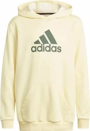Bluzë me kapuç Adidas Badge of Sport Hoodie Jr HN8469, për fëmijë, pambuk i butë, ngjyrë bezhë