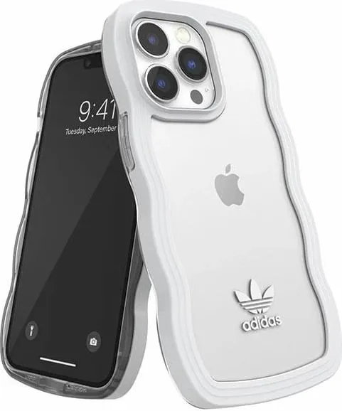 Mbështjellës Adidas OR Wavy për iPhone 13/13 Pro, 6.1", silikon, bardhë-transparente - 1