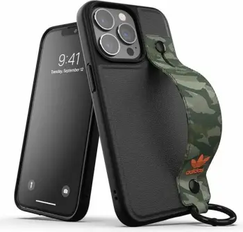 Mbajtëse telefoni Adidas OR Hand Strap Case, për iPhone 13 6.1" dhe 13 Pro 6.1", kamuflazh të zezë dhe jeshile