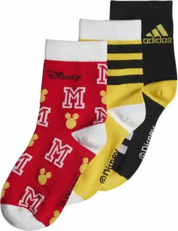 Çorape për fëmijë Adidas X Disney Mickey Mouse Jr HT6407, set 3 palë, shumëngjyrëshe