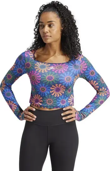 Bluzë sportive Adidas Farm Crop LS IM2360, mëngë të gjata, për femra
