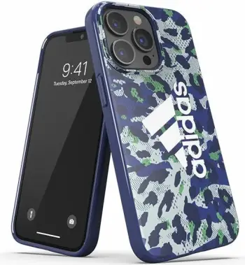Këllëf telefoni Adidas SP Snap Case Leopard, për iPhone 13 13 Pro 6.1", blu leopard
