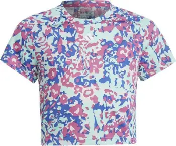 Bluzë adidas TR ES Allover Print Jr HR5804, për fëmijë, blu rozë