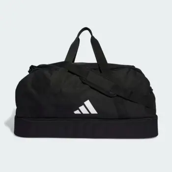 Çantë sportive Adidas TIRO Duffel Bag L HS9744, fund i papërshkueshëm nga uji, 100% poliester, e zezë