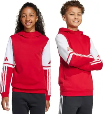 Bluzë me kapuç Adidas Squadra 25 Sweat Hoody Jr JD4805, për fëmijë, e kuqe