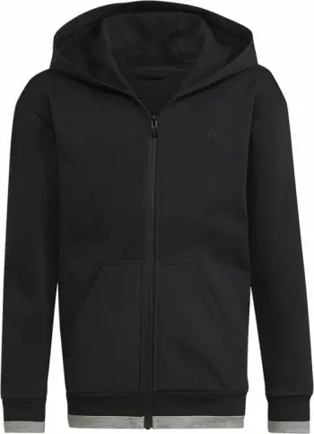 Bluzë me kapuç Adidas Fleece Full-Zip Hoody Jr HN6182, për fëmijë, me zinxhir të plotë, blu