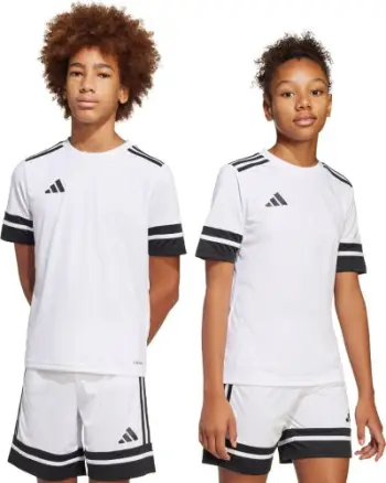 Bluzë sportive për fëmijë adidas Squadra 25 Jr JJ0057, poliester i ricikluar, teknologji Aeroready, e bardhë