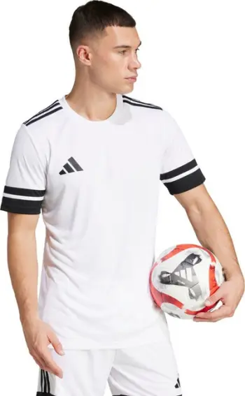 Fanellë sportive adidas Squadra 25 M JG5835, poliestër 100%, Aeroready, e bardhë
