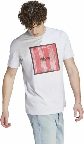 Bluzë sportive Adidas Tiro Box Tee II5878, pambuk, për meshkuj, e bardhë