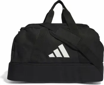 Çantë sportive Adidas Tiro League S, xhep frontal, pjesë e poshtme kundër ujit, e zezë