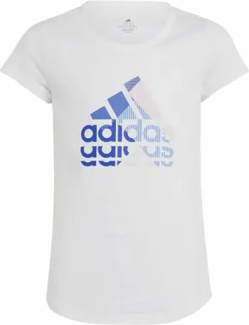 Bluzë Adidas Big Logo GT Jr IB9162, pambuk, manga të shkurtra, e bardhë