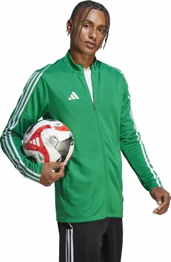 Bluzë sportive Adidas TIRO 23 Training JKT IC7875, poliestër, zinxhir i plotë, e zezë