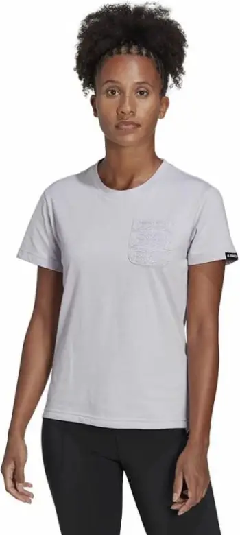 Bluzë adidas TX Pocket Tee W HT7247, mëngë të shkurtra, prerje standarde, gri