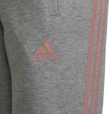 Pantallona për fëmijë adidas, gri me detaje rozë