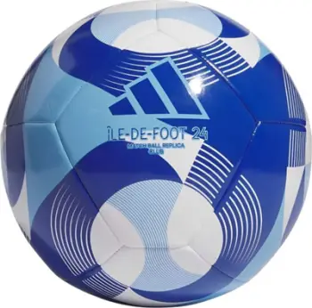 Top futbolli adidas Olympics 24 Club IW6328, madhësia 5, për bar natyral, blu
