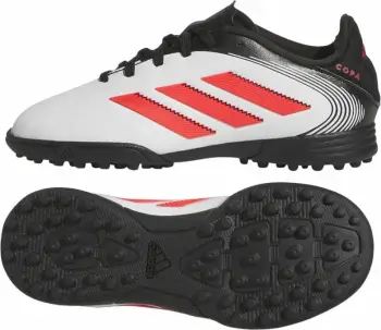 Këpucë futbolli për fëmijë adidas Copa Pure III League TF Jr IH2241, sintetikë, terren sintetik, të bardha