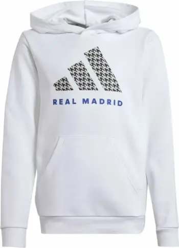 Bluzë me kapuç Adidas Real Madrid Jr IT3763, për fëmijë, e bardhë