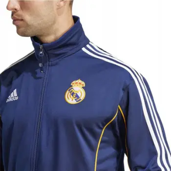 Bluzë dres Adidas Real Madrid TT 99 M JW1993, poliestër, me zinxhir, blu navy
