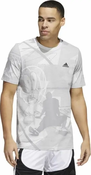 Bluzë sportive Adidas Iginite AOP Tee HL0087, pambuk, për meshkuj, e bardhë