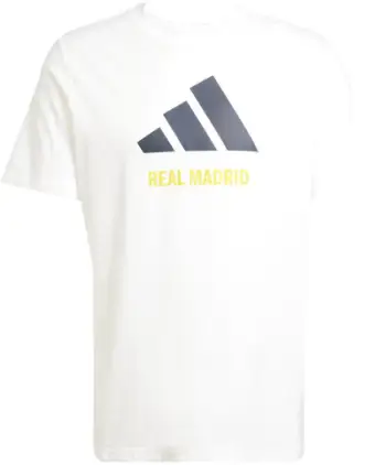 Bluzë Adidas Real Madrid 24/25 Seasonal Graphic Tee M JM2124, pambuk, e bardhë