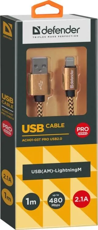 Kabllo Defender USB A - Lightning 87806, 1m, ari - 1