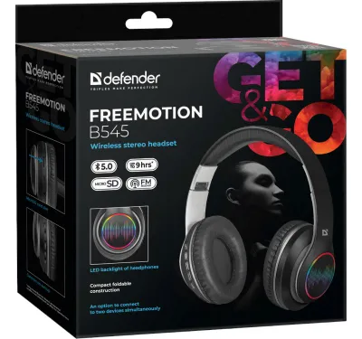 Kufje Defender FREEMOTION B545, Wireless, të kuqe - 7