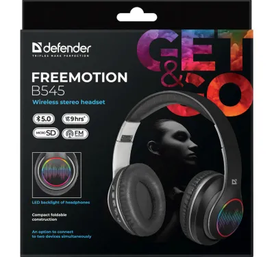 Kufje Defender FREEMOTION B545, Wireless, të kuqe - 8