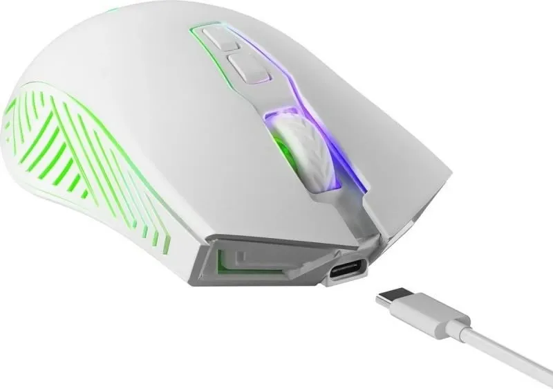 Maush gaming Defender PANDORA RF, wireless, 3200 DPI, i bardhë - 6