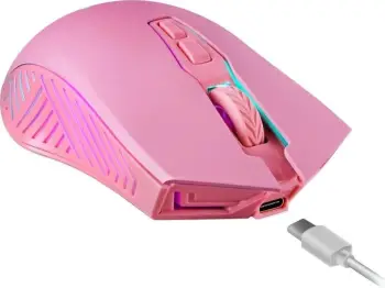 Maus gaming Defender Pandora GM-502, wireless, RGB, rozë