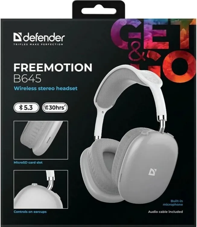 Kufje wireless Defender FreeMotion B645, Bluetooth, Gri - 5