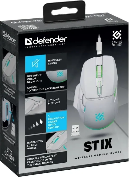Mouse gaming Defender STIX GM-009, wireless, 3200 dpi, i zi - 4