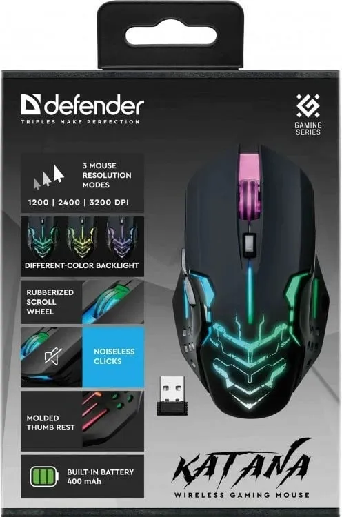 Maus gaming Defender Katana GM-511, wireless, RGB, i zi - 2