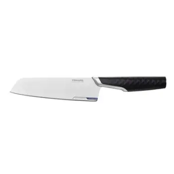 Thikë titan santoku Fiskars, zezë/argjendtë