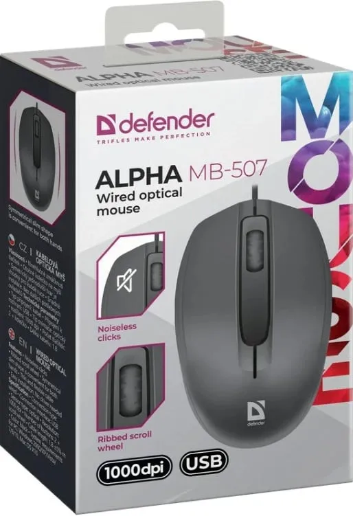 Maus Defender Alpha MB-507, me kabllo, 1000 DPI, i zi - 4