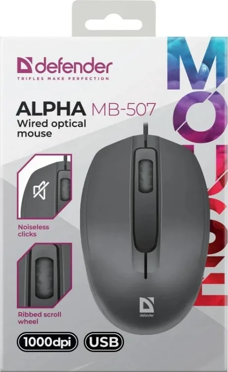 Maus Defender Alpha MB-507, me kabllo, 1000 DPI, i zi - 5