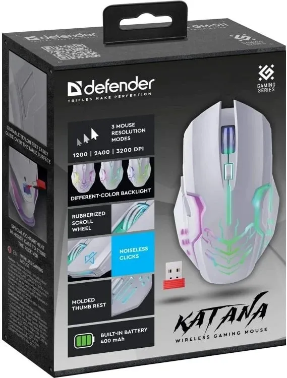 Maus Defender GM-511 Katana, 3200 DPI, i bardhë - 7