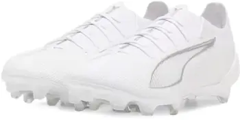 Këpucë futbolli Puma Ultra 5 Ultimate FG M 107683-04, terren i butë, të bardha