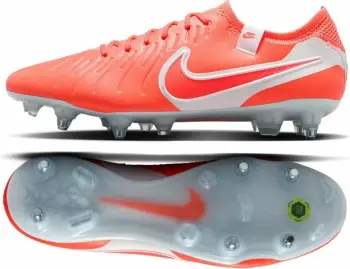 Këpucë futbolli Nike Tiempo Legend 10 Elite SG Pro AC, lëkurë FlyTouch Plus, terren i lagësht, portokalli