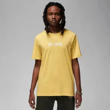Bluzë burra Nike PSG SS Logo Tee, XL, pambuk, e verdhë
