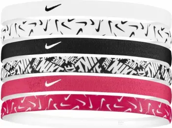 Shirit flokësh Nike Printed Headbands 6-Pack 92800618620, set 6 copë, shumëngjyrësh