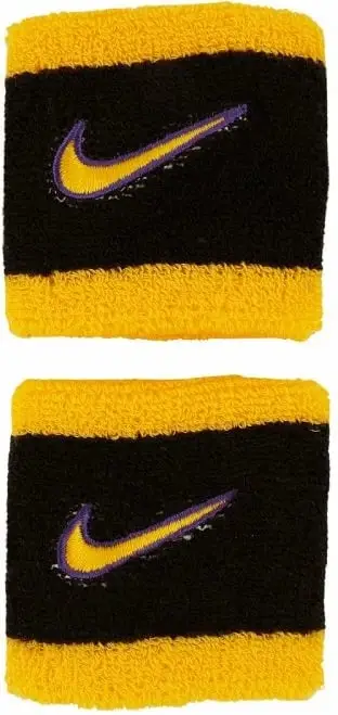 Byzylyk sportiv për kyç dore Nike Swoosh N1012405009OS, set 2 copë, 6.5 cm, të zezë dhe të verdhë