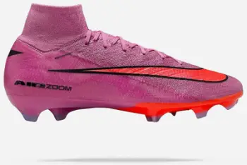 Këpucë futbolli Nike Mercurial Superfly 10 Elite, tokë natyrale, Dynamic Fit, Magic Flamingo e zezë Total Crimson