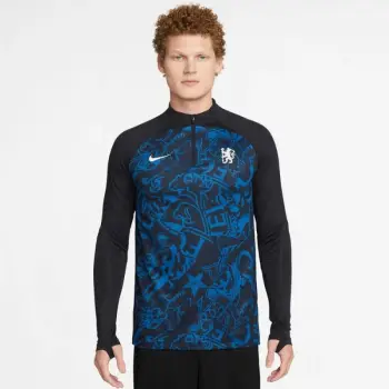 Bluzë trajnimi Nike Chelsea FC Strike Drill M, zinxhir i shkurtër, për meshkuj, blu