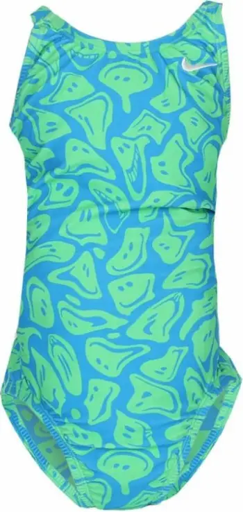 Kostum noti për vajza Nike Hydrastrong Multiple Print Jr NESSD045-380, njëpjesësh, rezistent ndaj klorit, blu shumëngjyrësh