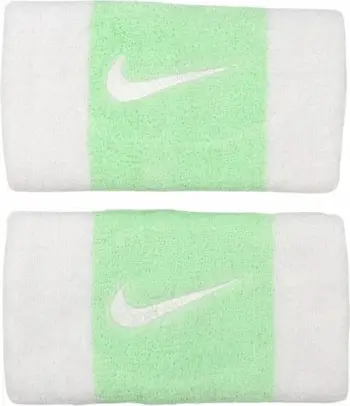 Rripë dore sportive Nike Swoosh Doublewide, set 2 copë, pambuk elastik, të bardha