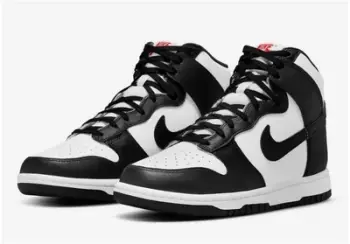 Atlete Nike Dunk High W DD1869-103, lëkurë, të bardha të zeza